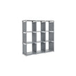 9-Cube Storage Shelf – MDF – Black – DIY Organizer Rack for Family Study and Living Room