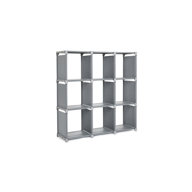 9-Cube Storage Shelf – MDF – Black – DIY Organizer Rack for Family Study and Living Room