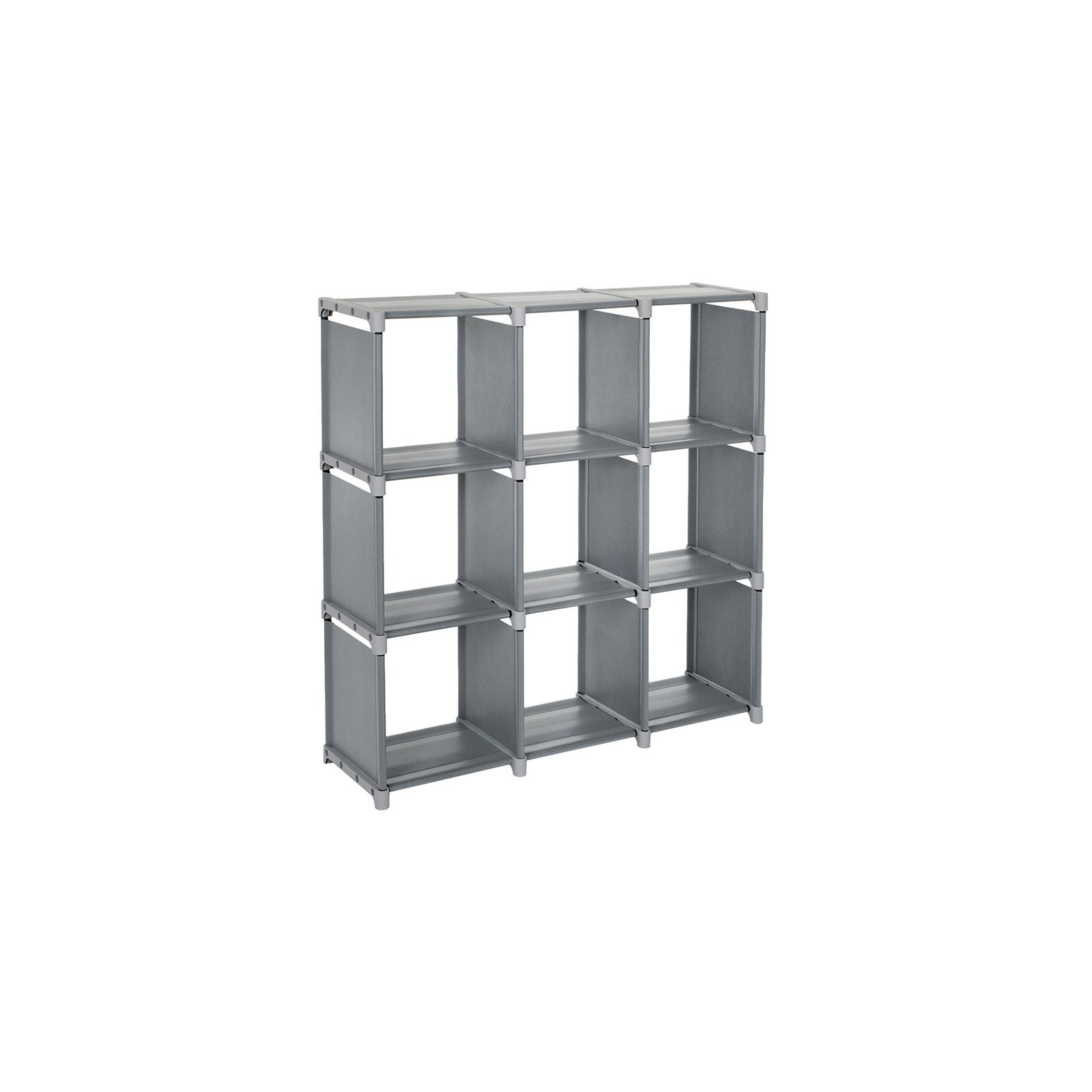 9-Cube Storage Shelf – MDF – Black – DIY Organizer Rack for Family Study and Living Room