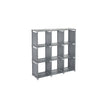 9-Cube Storage Shelf – MDF – Black – DIY Organizer Rack for Family Study and Living Room