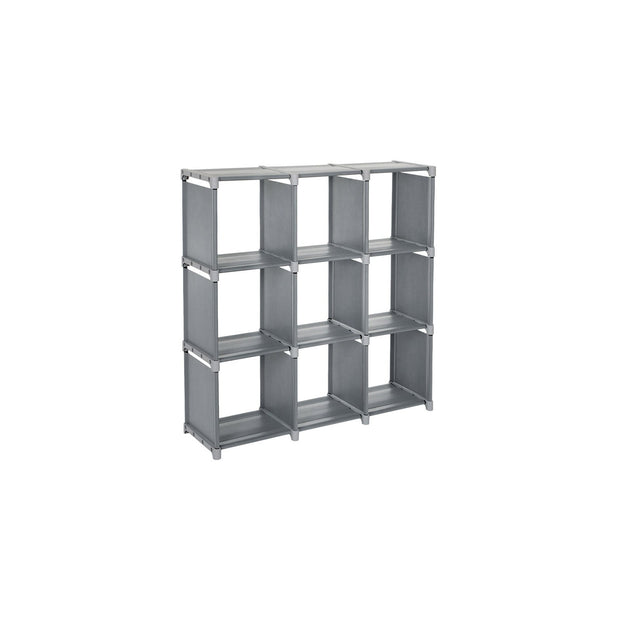 9-Cube Storage Shelf – MDF – Black – DIY Organizer Rack for Family Study and Living Room