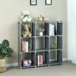 9-Cube Storage Shelf – MDF – Black – DIY Organizer Rack for Family Study and Living Room