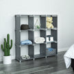 9-Cube Storage Shelf – MDF – Black – DIY Organizer Rack for Family Study and Living Room