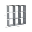 9-Cube Storage Shelf – MDF – Black – DIY Organizer Rack for Family Study and Living Room