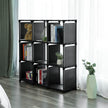 Open Bookcase – Engineered Wood – Black – 9-Cube Design for Versatile Storage