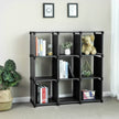Open Bookcase – Engineered Wood – Black – 9-Cube Design for Versatile Storage