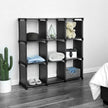 Open Bookcase – Engineered Wood – Black – 9-Cube Design for Versatile Storage