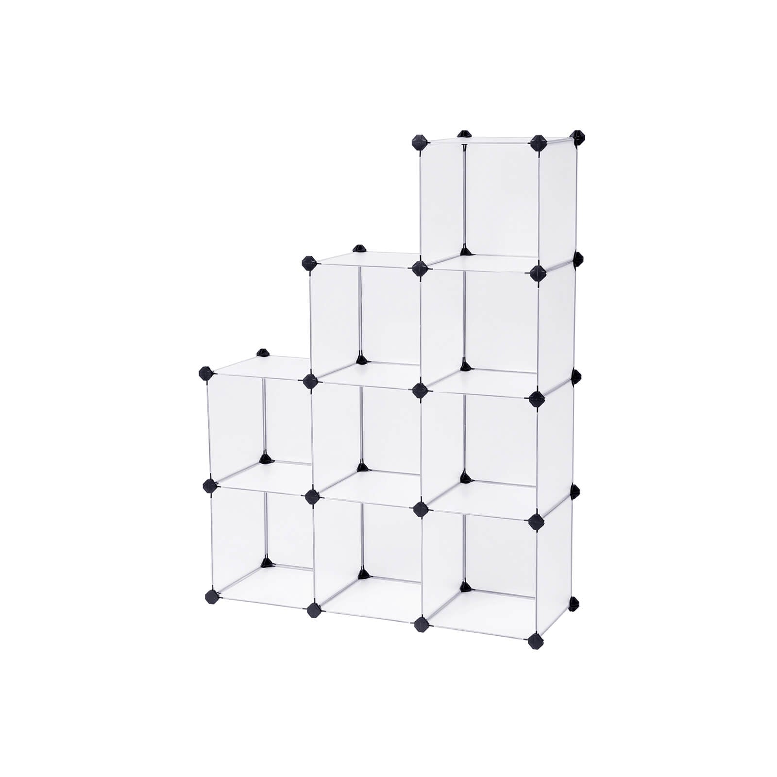 Storage Organizer – Plastic – White – 9-Cube Design for Versatile Shelving
