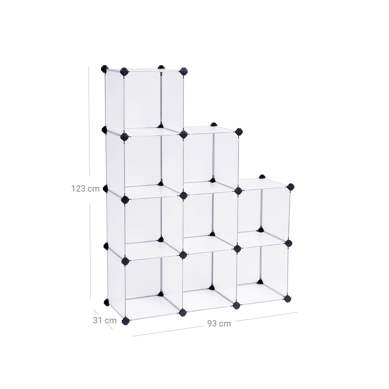 Storage Organizer – Plastic – White – 9-Cube Design for Versatile Shelving
