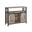 Kitchen Cabinet – Wood – Rustic Brown and Black – 2 Sliding Barn Doors, Adjustable Shelf