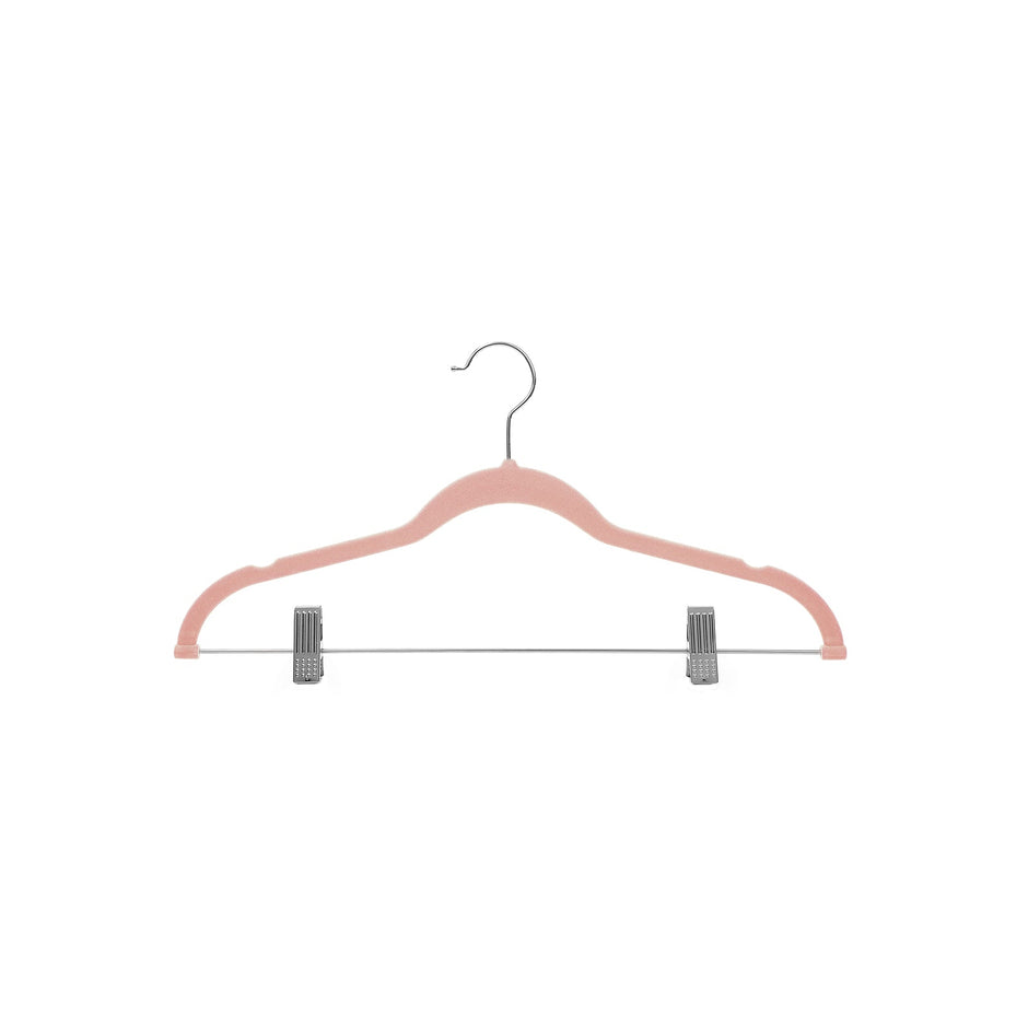 Adjustable Pants Hangers – Velvet – Grey – 12 Pieces with Clips and Non-Slip Design