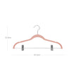 Adjustable Pants Hangers – Velvet – Grey – 12 Pieces with Clips and Non-Slip Design
