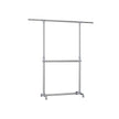 Adjustable Garment Rack – Stainless Steel – Metallic – Height Adjustable with Middle Rail
