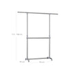 Adjustable Garment Rack – Stainless Steel – Metallic – Height Adjustable with Middle Rail