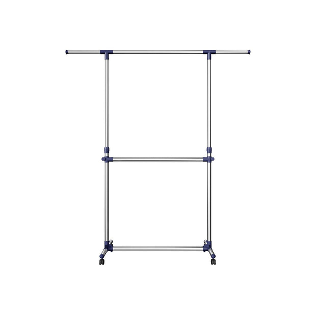 Adjustable Garment Rack – Stainless Steel – Silver – Middle Rail Design
