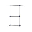 Adjustable Garment Rack – Stainless Steel – Silver – Middle Rail Design