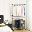 Adjustable Garment Rack – Stainless Steel – Silver – Middle Rail Design