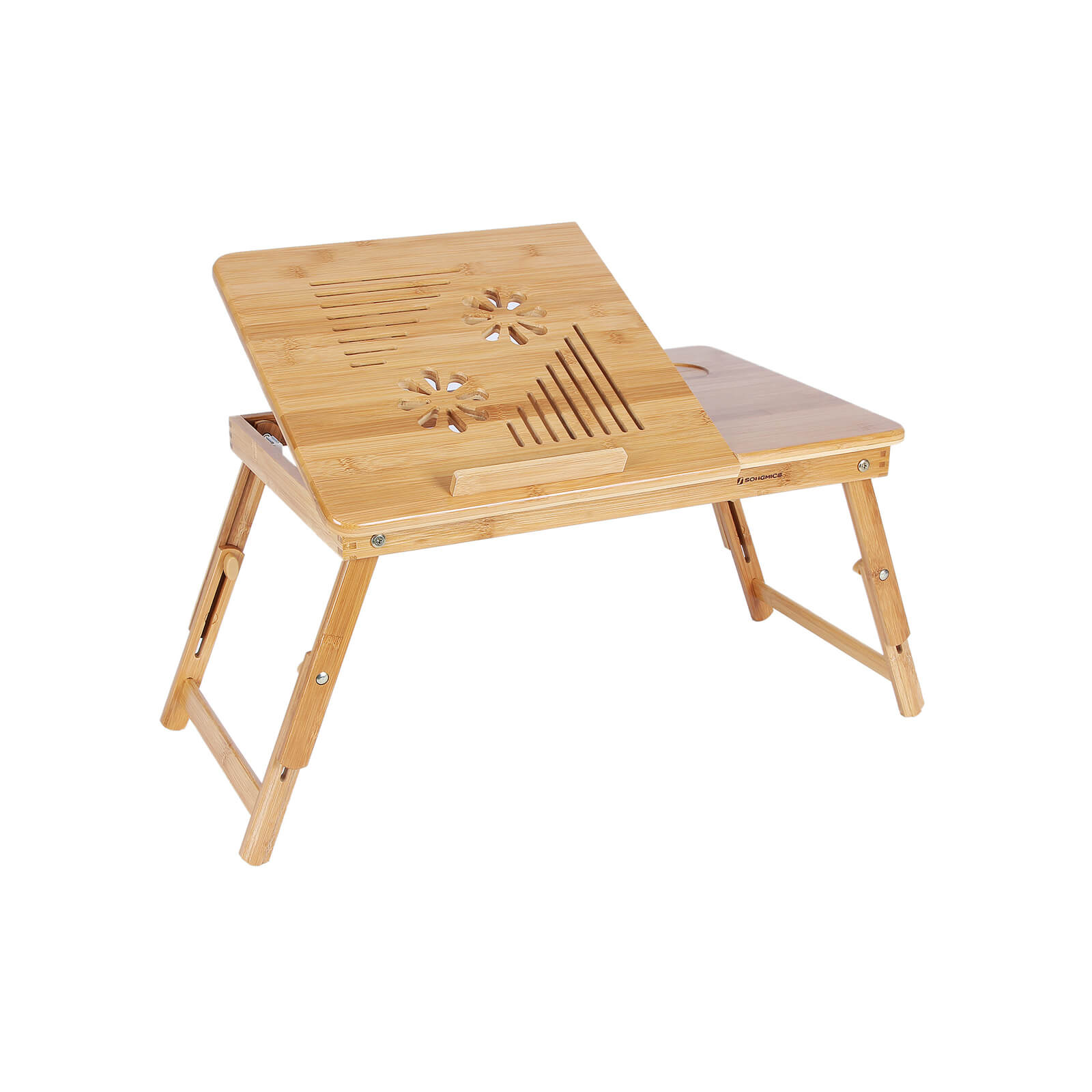 Adjustable Laptop Table – Bamboo – Natural – Folding with Drawer