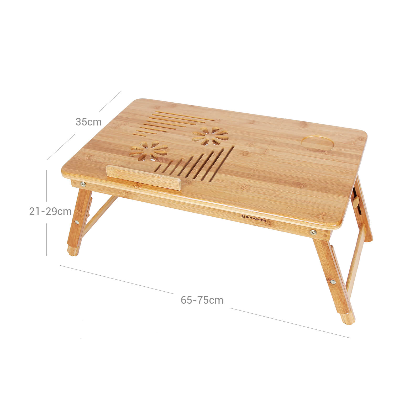Adjustable Laptop Table – Bamboo – Natural – Folding with Drawer