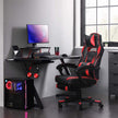 Adjustable Office Chair – Fabric – Black and Red – Ergonomic Design with Footrest and Lumbar Support