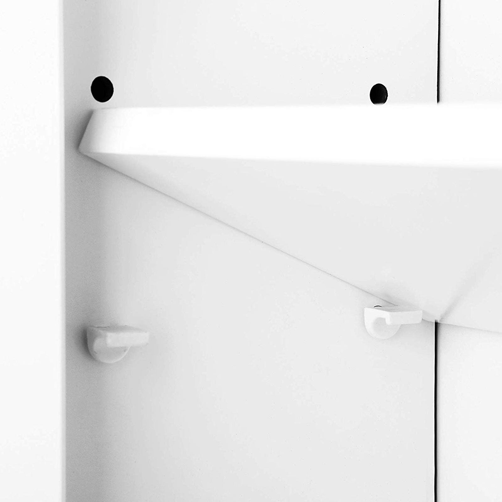 Wall Cabinet – Wood – White – Adjustable Shelf with Double Doors and Open Shelf