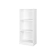 3-Tier Bookcase – Wooden – White – Adjustable Shelves and File Organizer