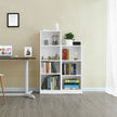 3-Tier Bookcase – Wooden – White – Adjustable Shelves and File Organizer