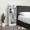 3-Tier Bookcase – Wooden – White – Adjustable Shelves and File Organizer