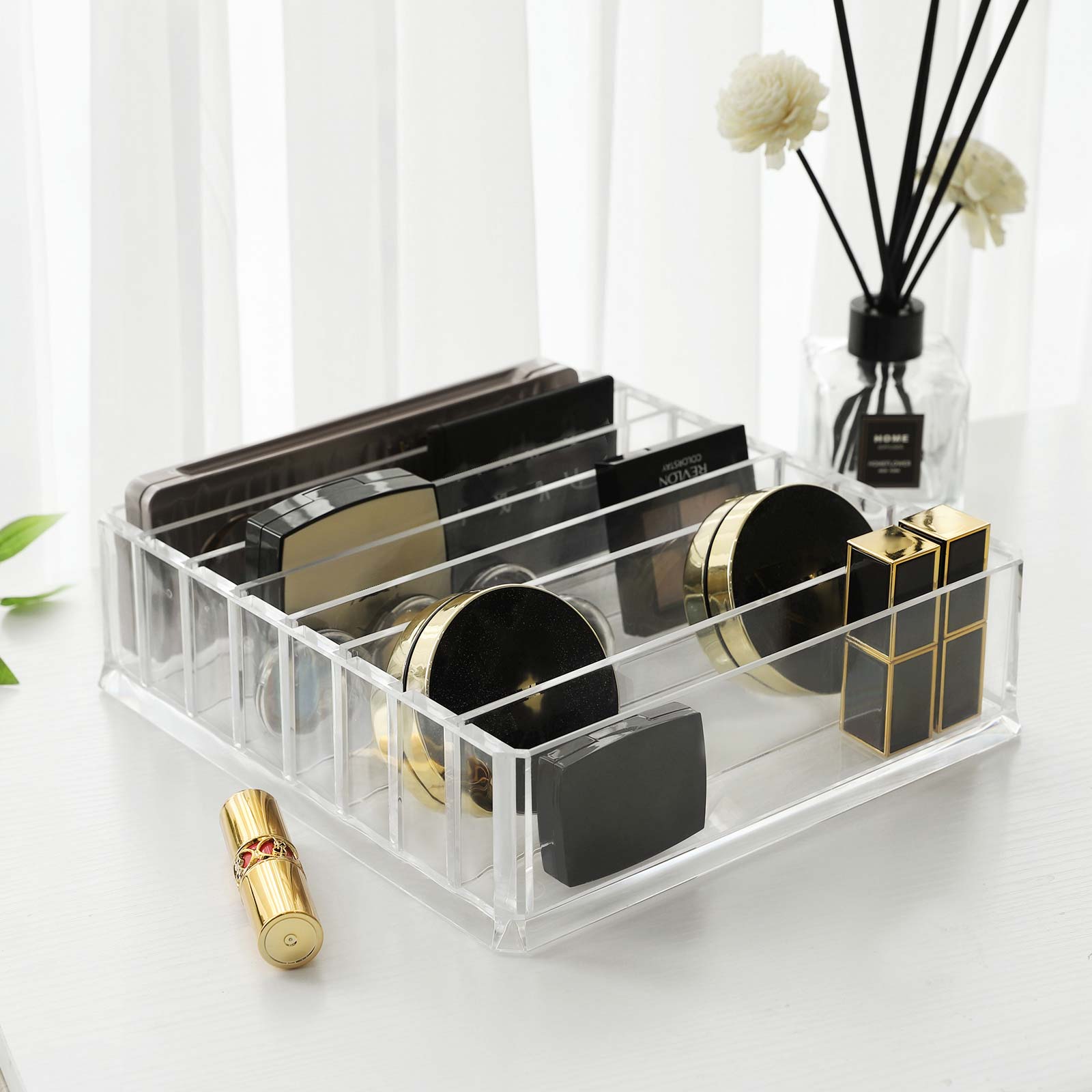 Makeup Organiser – Acrylic – Transparent – 7 Adjustable Shelves