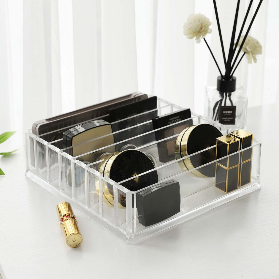 Makeup Organiser – Acrylic – Transparent – 7 Adjustable Shelves