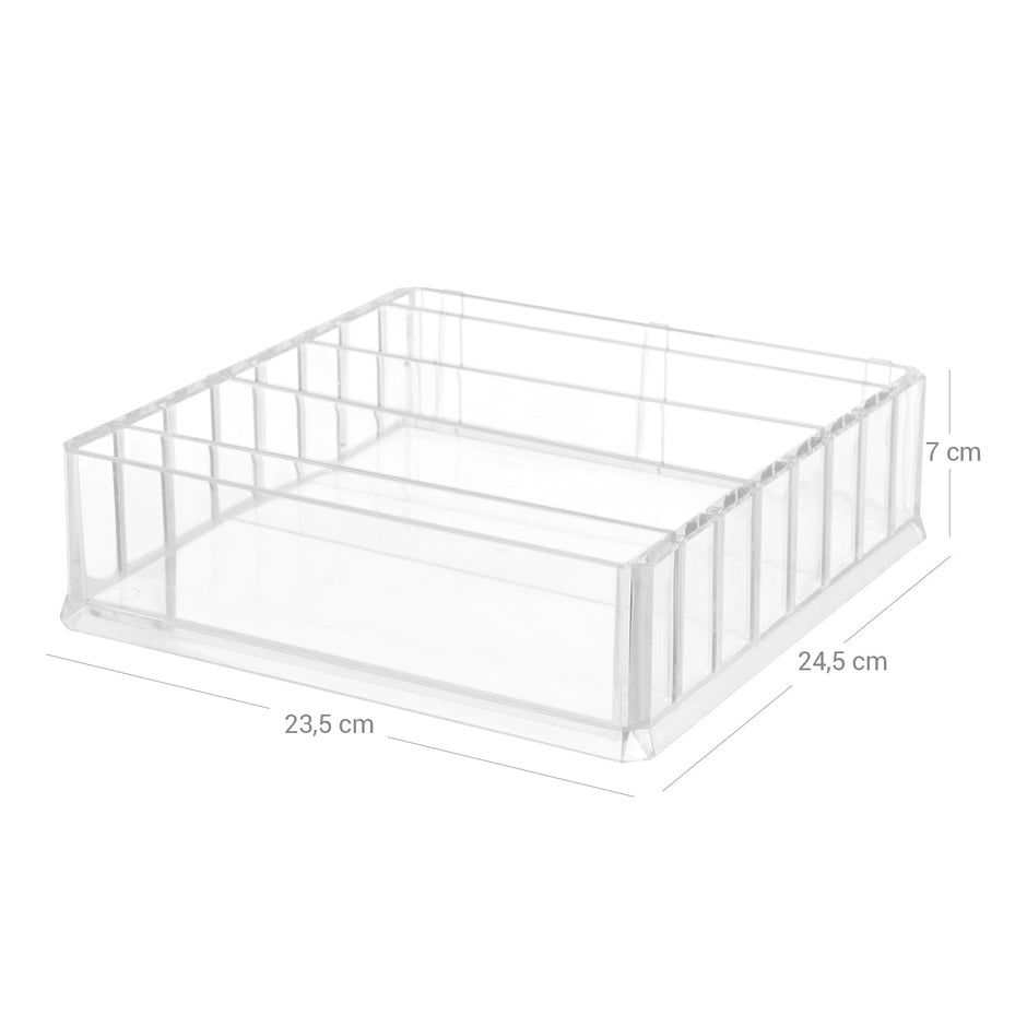 Makeup Organiser – Acrylic – Transparent – 7 Adjustable Shelves