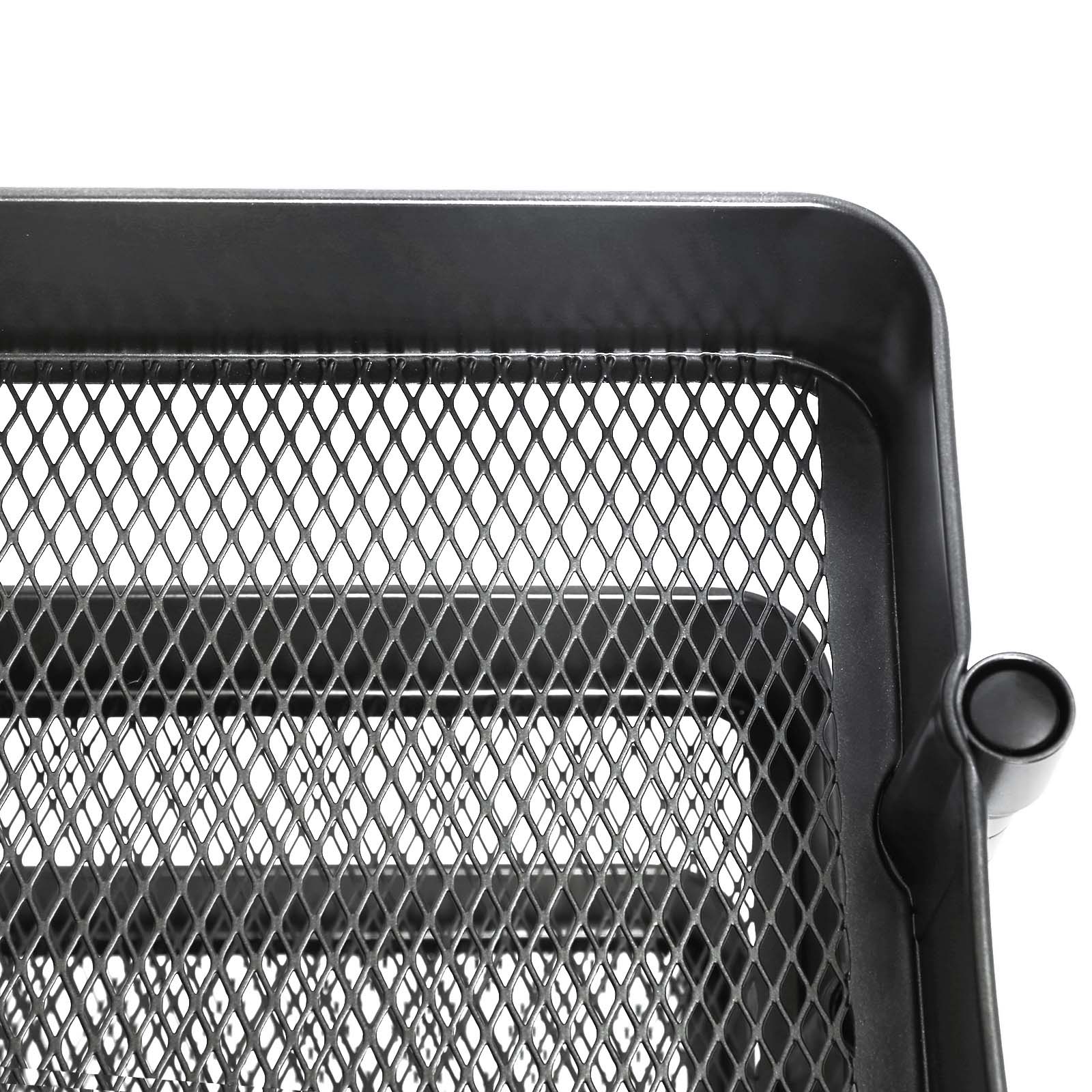 Rolling Cart – Metal – Black – 3-Tier with Height Adjustable Shelves and Brakes