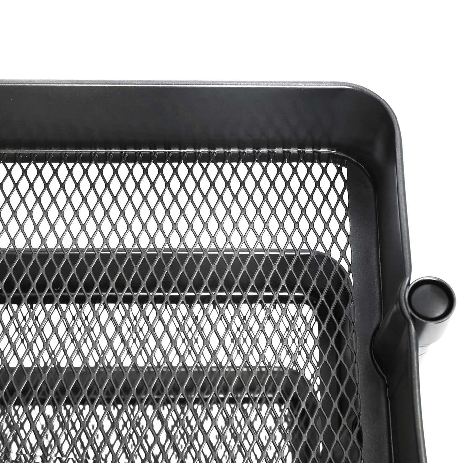 Rolling Cart – Metal – Black – 3-Tier with Height Adjustable Shelves and Brakes