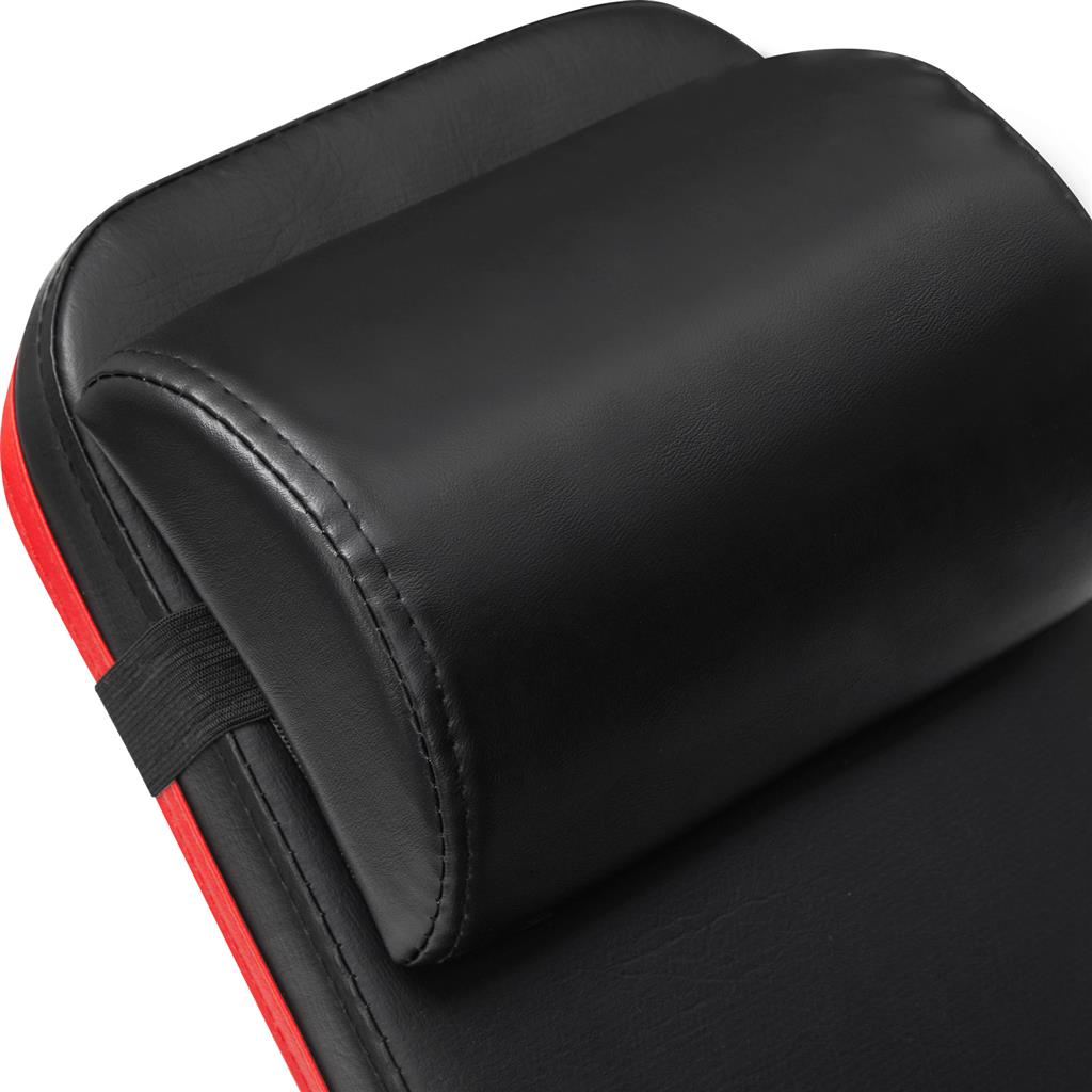 Adjustable Foldable Weight Bench – Steel – Black and Red – Tilting Backrest and Seat