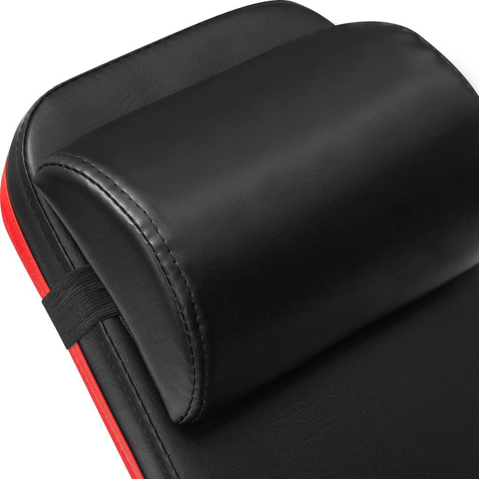 Adjustable Foldable Weight Bench – Steel – Black and Red – Tilting Backrest and Seat