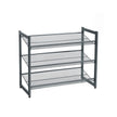 Shoe Rack – Metal Mesh – Black – Angle Adjustable, 3 Tiers for 9 Pairs