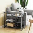 Shoe Rack – Metal Mesh – Black – Angle Adjustable, 3 Tiers for 9 Pairs