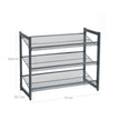 Shoe Rack – Metal Mesh – Black – Angle Adjustable, 3 Tiers for 9 Pairs