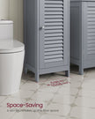 Bathroom Storage Cabinet – Wood – Dove Grey – Freestanding with Drawer and Shutter Door