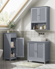 Bathroom Storage Cabinet – Wood – Dove Grey – Freestanding with Drawer and Shutter Door
