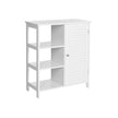 Bathroom Storage Cabinet – Wood – Matte White – Scandinavian Design with Louvred Door and Adjustable Shelf