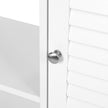 Bathroom Storage Cabinet – Wood – Matte White – Scandinavian Design with Louvred Door and Adjustable Shelf