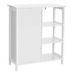 Bathroom Storage Cabinet – Wood – Matte White – Scandinavian Design with Louvred Door and Adjustable Shelf