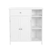 Bathroom Cabinet – Wood – Matte White – Adjustable Shelves and Drawer Storage