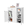 Bathroom Cabinet – Wood – Matte White – Adjustable Shelves and Drawer Storage