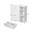Bathroom Cabinet – Wood – Matte White – Adjustable Shelves and Drawer Storage