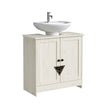 Bathroom Under Sink Cabinet – Wood – Rustic White – Adjustable Storage Shelf