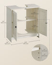 Bathroom Under Sink Cabinet – Wood – Rustic White – Adjustable Storage Shelf