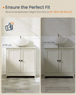 Bathroom Under Sink Cabinet – Wood – Rustic White – Adjustable Storage Shelf
