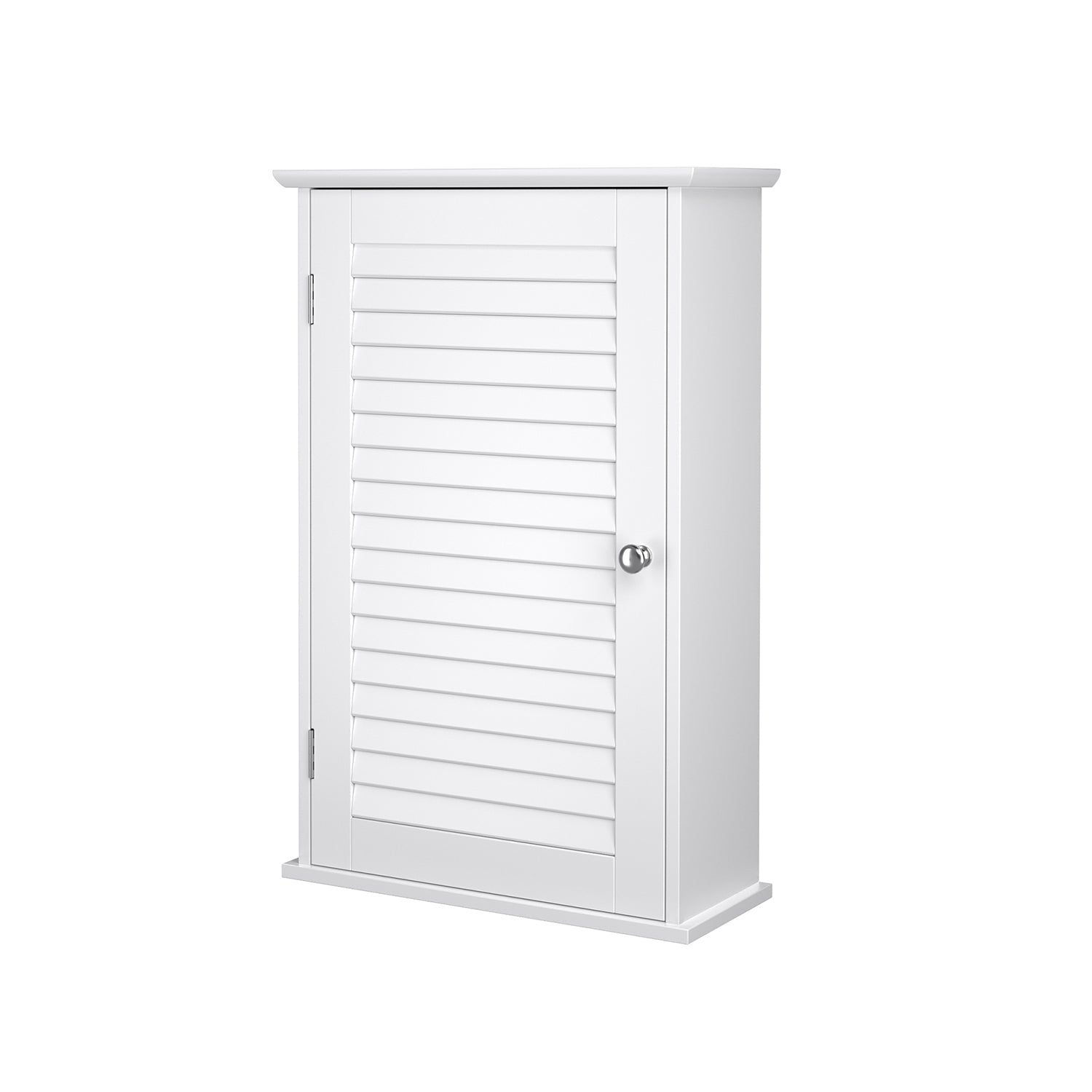 Wall Cabinet – Wooden – White – Adjustable Shelf and Shutter Door